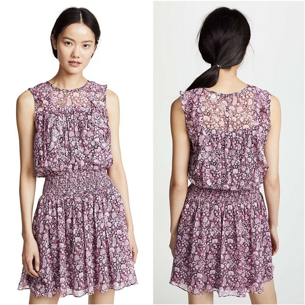 NWT Shoshanna Dalila Silk Popover Dress Size 6 Bubblegum Pink Floral Print $395 - Picture 2 of 10